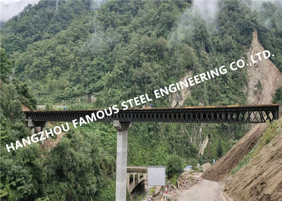 จีน 200 Type Double Lane Steel Bailey Bridge รับน้ำหนักได้ 50 ตัน โครงสร้างสังกะสี ผู้ผลิต