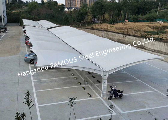 จีน หลังคาลาดเดี่ยวโครงสร้างเหล็กเมมเบรนกลางแจ้งที่พักพิง Cantilever ที่จอดรถ Parking ผู้ผลิต