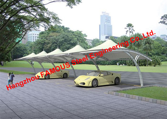 จีน Custom Tension Fabric Structural Carport Menbrane สำหรับสนามกีฬา / สนามบิน ผู้ผลิต