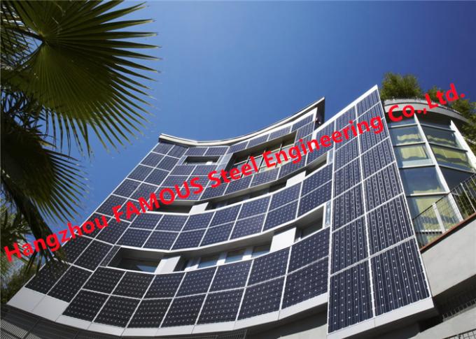 อาคารผนังม่านแก้ว BIPV พลังงานแสงอาทิตย์แบบบูรณาการระบบโมดูลพลังงานแสงอาทิตย์ 0