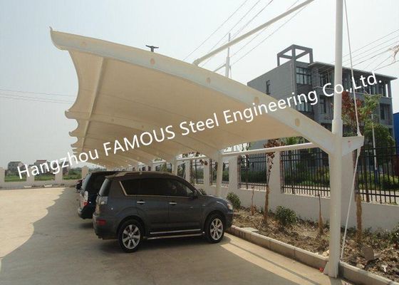 จีน เหล็กกันน้ำ PVDF PTFE โครงสร้างแรงดึงเมมเบรนโรงจอดรถ ผู้ผลิต